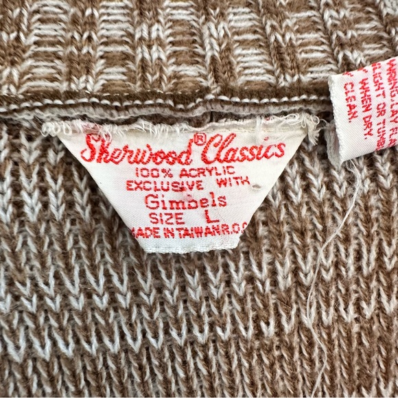 Gimbels Sherwood Classics Vintage Stripe Cardigan Sweater 70’s Size Large - Picture 2 of 11